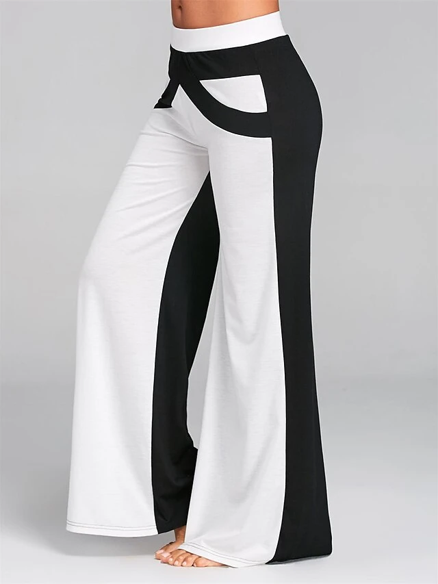 Women's Wide Leg Pants Trousers Baggy Full Length Cotton Blend Baggy Micro-elastic Low Rise Fashion Streetwear Casual Holiday Black Blue S M Summer Fall 2 Women's Wide Leg Pants Trousers Baggy Full Length Cotton Blend Baggy Micro-elastic Low Rise Fashion Streetwear Casual Holiday Black Blue S M Summer Fall - Image 2