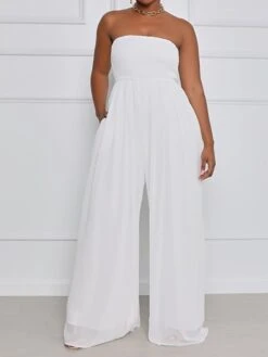 Women's Jumpsuit Backless Pocket Solid Color Strapless Streetwear Holiday Going Out Regular Fit Sleeveless Green Blue Yellow S M L Winter