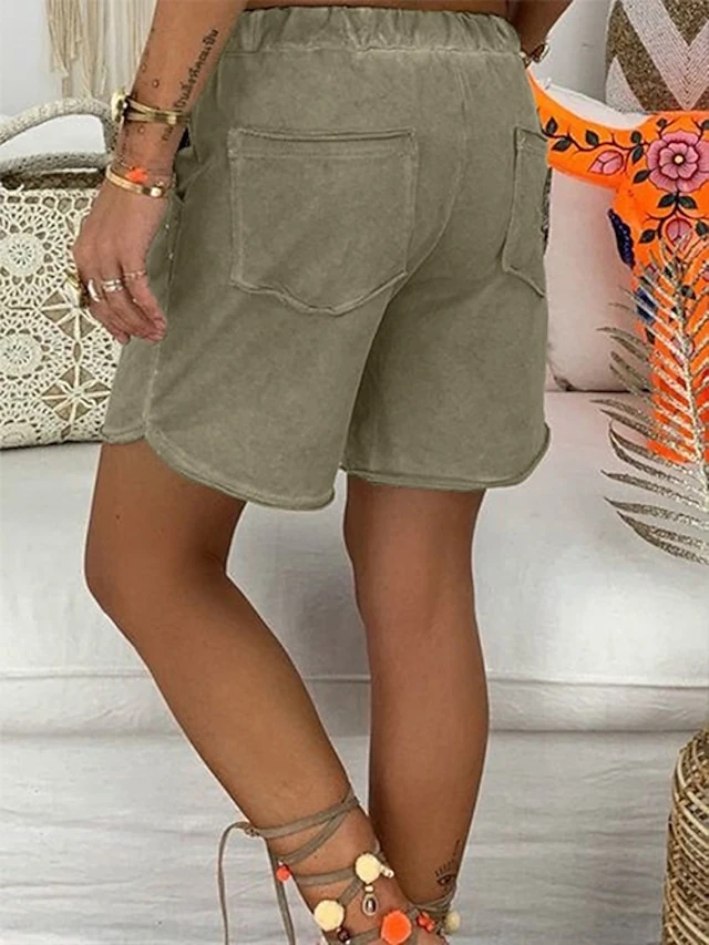 Women's Shorts Bermuda Shorts Black White Khaki Fashion Vacation Beach Side Pockets Short Comfort Plain S M L XL 2XL 2 Women's Shorts Bermuda Shorts Black White Khaki Fashion Vacation Beach Side Pockets Short Comfort Plain S M L XL 2XL - Image 2