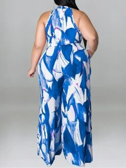 Women's Jumpsuit High Waist Print Floral Crew Neck Casual Daily Holiday Regular Fit Sleeveless Red Blue Purple XL XXL 3XL Spring -Outlet Suit Skirt Fit Store lkfmdw1675747212597