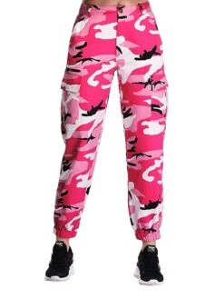 Women's Cargo Pants Joggers Pants Trousers Full Length Side Pockets Micro-elastic Mid Waist Basic Hip-Hop Leisure Sports Weekend Pink Wine S M Spring &Fall -Outlet Suit Skirt Fit Store llpnkp1646650508714