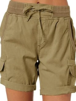 Women's Slacks Shorts Cotton Blend Green Blue Yellow Mid Waist Casual / Sporty Athleisure Tactical Casual Weekend Micro-elastic Short Comfort Plain S M L XL XXL -Outlet Suit Skirt Fit Store llunyg1645415228479