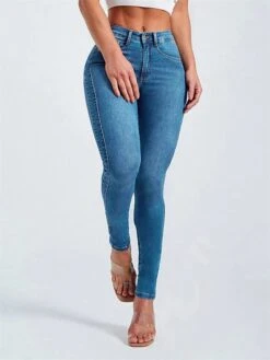 Women's Jeans Slim Pants Trousers Full Length Cotton Denim High Elasticity High Waist Fashion Streetwear Street Daily Dark Blue LightBlue S M Fall Winter 23 Women's Jeans Slim Pants Trousers Full Length Cotton Denim High Elasticity High Waist Fashion Streetwear Street Daily Dark Blue LightBlue S M Fall Winter -Outlet Suit Skirt Fit Store lpkebo1693903649004