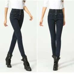 Women's Jeans Skinny Full Length Denim Side Pockets Stretchy High Waist Fashion Street Casual Light Blue B S M -Outlet Suit Skirt Fit Store lppvxe1666250868294