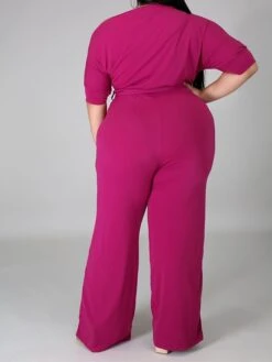 Women's Jumpsuit Lace Up Shoulder Off Solid Color Cold Shoulder Streetwear Street Holiday Regular Fit Half Sleeve Black Yellow Wine XL XXL 3XL Fall -Outlet Suit Skirt Fit Store lwnezw1675747271469