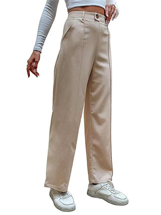 Women's Culottes Wide Leg Pants Trousers Full Length Micro-elastic Fashion Streetwear Outdoor Casual Daily Apricot S M Fall Winter 9 Women's Culottes Wide Leg Pants Trousers Full Length Micro-elastic Fashion Streetwear Outdoor Casual Daily Apricot S M Fall Winter - Image 9