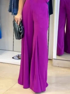 Women's Jumpsuit Pleated Solid Color Halter Elegant Business Going Out Wide Leg Loose Fit Sleeveless Sleeveless Purple S M L Summer -Outlet Suit Skirt Fit Store mgqltf1683533314136