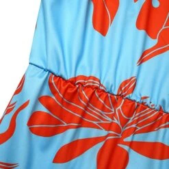 Jumpsuits For Women Summer Lace Up Print Floral Crew Neck Formal Party Prom Straight Regular Fit Half Sleeve Light Blue S M L Spring Fall -Outlet Suit Skirt Fit Store mkedot1662460528933