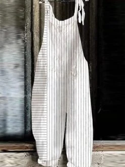 Women's Overall Print Striped Holiday Daily Going Out Straight Loose Fit Strap White Blue Green S M L Summer -Outlet Suit Skirt Fit Store mxsvmj1688715311344