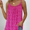 Women's Camisole Summer Tops Black Red Blue Graphic Print Sleeveless Holiday Going Out Elegant Neon & Bright Beach U Neck