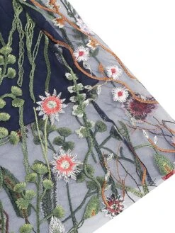 Women's Skirt Swing Midi Tulle Apricot Black White Red Skirts Fall & Winter Floral Embroidered High Waist Vintage Elegant Christmas Xmas Street M L XL -Outlet Suit Skirt Fit Store nerppr1694271034802