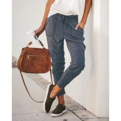 Women's Cargo Pants Chinos Slacks Ankle-Length Pocket Stretchy Mid Waist Streetwear Casual / Sporty Daily Weekend Black Wine S M Summer Spring &Fall