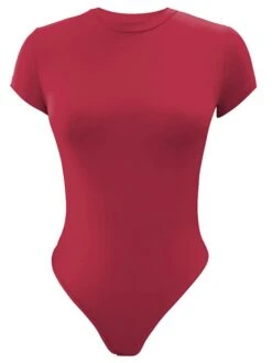 Women's Bodysuit High Waist Solid Color Crew Neck Streetwear Daily Going Out Regular Fit Short Sleeve Black White Pink S M L Summer -Outlet Suit Skirt Fit Store nflnee1692615966047