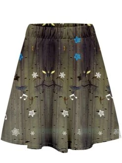 Women's Skirt Swing Mini Red Skirts Fall & Winter Print High Waist Fashion Casual Ugly Christmas Street Xmas S M L -Outlet Suit Skirt Fit Store niewwx1695014001550