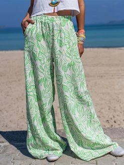 Women's Wide Leg Chinos Pants Trousers Black Pink Fall Winter Orange High Waist Streetwear Casual / Sporty Daily Wear Vacation Going Out Pocket Full Length Comfort Floral S M L XL 2XL -Outlet Suit Skirt Fit Store njkyob1690443461401