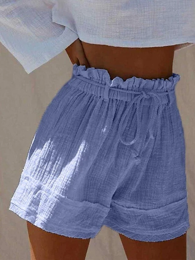 Women's Wide Leg Shorts Faux Linen White Red Blue Fashion Casual Daily Wide Leg Short Comfort Plain S M L XL 2XL 8 Women's Wide Leg Shorts Faux Linen White Red Blue Fashion Casual Daily Wide Leg Short Comfort Plain S M L XL 2XL - Image 8