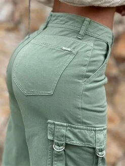 Women‘s Cargo Parachute pants Trousers Baggy Full Length Baggy Micro-elastic Mid Waist Fashion Streetwear Street Daily Army Green Dark Grey S M Fall Winter -Outlet Suit Skirt Fit Store nlmisj1693552867359