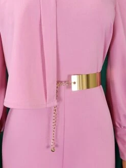 Women‘s Jumpsuit High Waist Solid Color Pink Fall Winter Round Neck Active Daily Vacation Slim Long Sleeve Royal Blue Orange S M L -Outlet Suit Skirt Fit Store nmfijg1695871506835