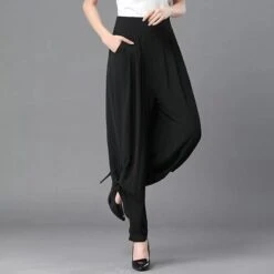 Women's Chinos Slacks Pants Trousers Bloomers Wine Black Mid Waist Fashion Athletic Sports Weekend Pocket Full Length Comfort Plain M L XL XXL / Loose Fit -Outlet Suit Skirt Fit Store npljlo1634181914592