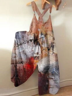 Women's Pants Trousers Trug Life Jumpsuit Rompers Baggy Yellow Red Navy Blue Mid Waist Fashion Casual Weekend Print Micro-elastic Full Length Comfort Graphic S M L XL XXL -Outlet Suit Skirt Fit Store nwuqfu1659338527548