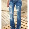 Women‘s Flare Low Rise Jeans Pants Trousers Full Length Denim Cut Out Micro-elastic Fashion Casual Daily Black Blue S M