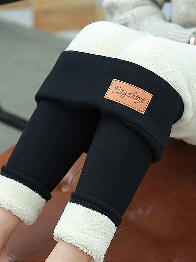 Women's Fleece Pants Pants Trousers Leggings Full Length Micro-elastic High Waist Fashion Simple Street Daily Black 1# Black S M Fall Winter 12 Women's Fleece Pants Pants Trousers Leggings Full Length Micro-elastic High Waist Fashion Simple Street Daily Black 1# Black S M Fall Winter - Image 12