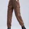 Women's Cargo Pants Pants Trousers Harem Pants Full Length Corduroy Pocket Micro-elastic High Waist Fashion Streetwear Street Daily Black Coffee XS S Fall Winter
