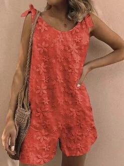 White Jumpsuits For Women Summer Romper Solid Color V Neck Holiday Daily Holiday Regular Fit Sleeveless Sleeveless Black Yellow S M L -Outlet Suit Skirt Fit Store oduhaa1682216201887