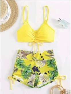 6 Colors High Waist Bikini Women's Swimwear Padded Drawstring Sexy Straps Bikinis Set Leaves Printed 2 Pieces Swimsuit Soft Pads Bathing Suits Beach Wear 38 6 Colors High Waist Bikini Women's Swimwear Padded Drawstring Sexy Straps Bikinis Set Leaves Printed 2 Pieces Swimsuit Soft Pads Bathing Suits Beach Wear -Outlet Suit Skirt Fit Store ohoubj1689593015751