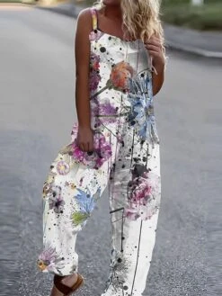 Jumpsuits For Women Summer Overall Print Floral Square Neck Streetwear Daily Vacation Loose Fit Sleeveless White Royal Blue Blue S M L 10 Jumpsuits For Women Summer Overall Print Floral Square Neck Streetwear Daily Vacation Loose Fit Sleeveless White Royal Blue Blue S M L -Outlet Suit Skirt Fit Store ojwnxj1677496034399