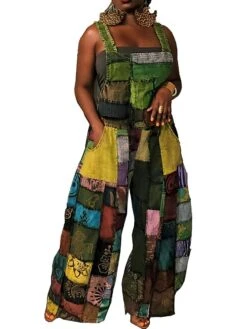 Women's Overall Patchwork Pocket Color Block V Neck Active Street Daily Regular Fit Sleeveless Blue Purple Green S M L Summer -Outlet Suit Skirt Fit Store oknfrv1695368135045