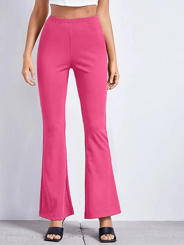 Women's Bell Bottom Pants Trousers Black Rainbow Rose Red Mid Waist Fashion Streetwear Party Street Daily Print Micro-elastic Full Length Comfort Floral S M L XL 2XL 2 Women's Bell Bottom Pants Trousers Black Rainbow Rose Red Mid Waist Fashion Streetwear Party Street Daily Print Micro-elastic Full Length Comfort Floral S M L XL 2XL - Image 2