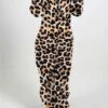 Women's Jumpsuit Zipper Leopard Hooded Streetwear Home Street Regular Fit Long Sleeve 3 (black And White Milk Spots) 6 (yellow Tiger Pattern) 4 (white + Light Blue) S M L Fall