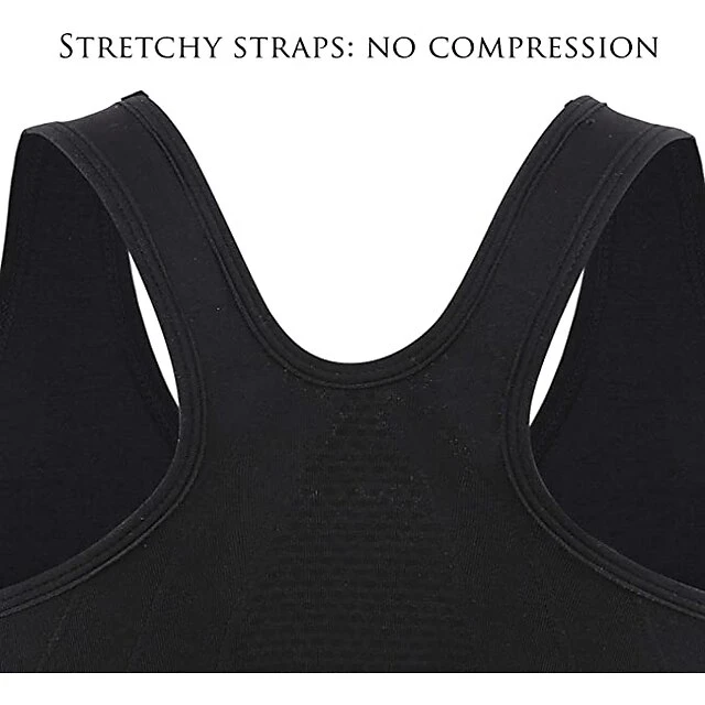 3 Pack Women's High Support Sports Bra Running Bra Seamless Zip Front Racerback Bra Top Padded Yoga Fitness Gym Workout Breathable Shockproof Quick Dry Khaki Black White Solid Colored 4 3 Pack Women's High Support Sports Bra Running Bra Seamless Zip Front Racerback Bra Top Padded Yoga Fitness Gym Workout Breathable Shockproof Quick Dry Khaki Black White Solid Colored - Image 4