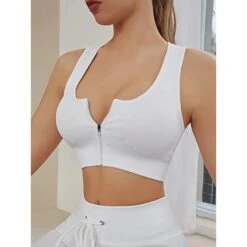 Women's High Support Sports Bra Running Bra Seamless Zip Front Bra Top Padded Yoga Fitness Gym Workout High Impact Breathable Lightweight Spandex Rust Red Black White Solid Colored 34 Women's High Support Sports Bra Running Bra Seamless Zip Front Bra Top Padded Yoga Fitness Gym Workout High Impact Breathable Lightweight Spandex Rust Red Black White Solid Colored -Outlet Suit Skirt Fit Store ooyqll1678358116572