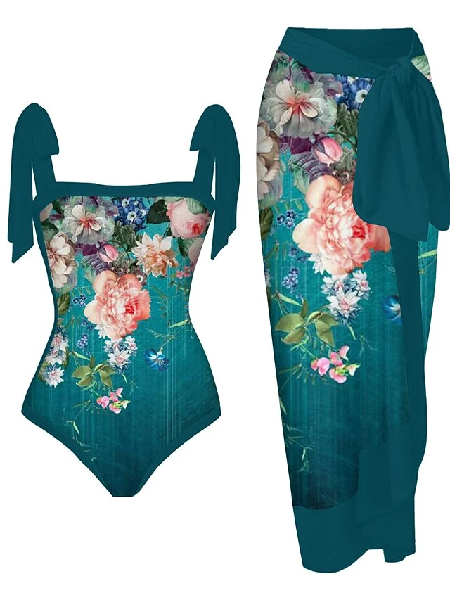 Women's Swimwear One Piece Beach Bottom Normal Swimsuit 2 Piece Printing Tie Dye Floral Black Light Green Blue Dark Green Green Bodysuit Bathing Suits Sports Beach Wear Summer 1 Women's Swimwear One Piece Beach Bottom Normal Swimsuit 2 Piece Printing Tie Dye Floral Black Light Green Blue Dark Green Green Bodysuit Bathing Suits Sports Beach Wear Summer