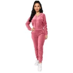 Women's Tracksuit Sweatsuit 2 Piece Full Zip Street Winter Long Sleeve Velvet Warm Breathable Soft Fitness Gym Workout Running Sportswear Activewear Solid Colored Black Gray Rosy Pink / Jacket -Outlet Suit Skirt Fit Store orkbad1611114595998