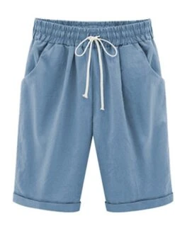 Women's Slacks Sunday Shorts Cotton Blend Light Blue Pink ArmyGreen Mid Waist Vacation Casual Work Beach Pocket Micro-elastic Knee Length Lightweight Solid Color S M L XL 2XL / Loose Fit 33 Women's Slacks Sunday Shorts Cotton Blend Light Blue Pink ArmyGreen Mid Waist Vacation Casual Work Beach Pocket Micro-elastic Knee Length Lightweight Solid Color S M L XL 2XL / Loose Fit -Outlet Suit Skirt Fit Store oukdyo1623122219157