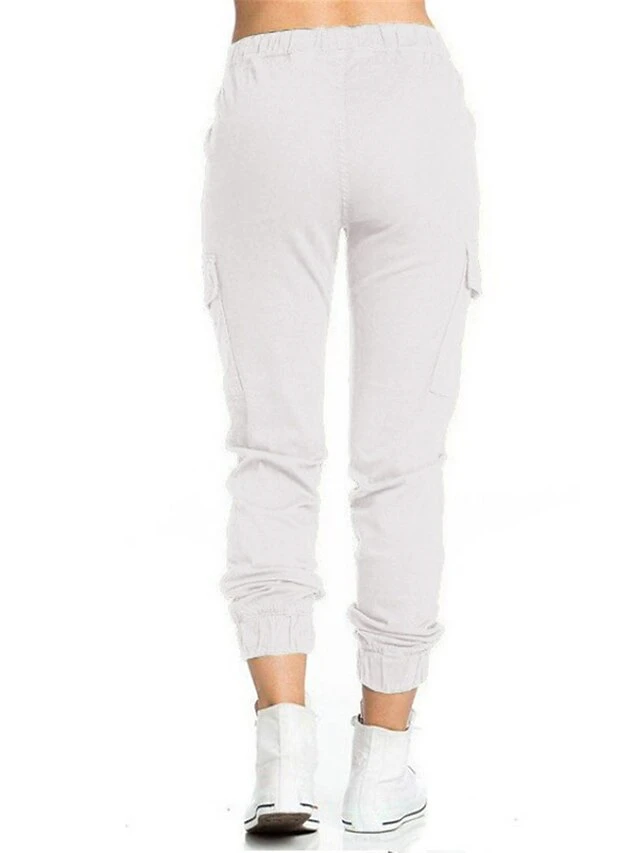 Women's Cargo Pants Sweatpants Pants Trousers Full Length Micro-elastic Mid Waist Fashion Streetwear Street Daily Deep Green Black S M Summer Fall 8 Women's Cargo Pants Sweatpants Pants Trousers Full Length Micro-elastic Mid Waist Fashion Streetwear Street Daily Deep Green Black S M Summer Fall - Image 8