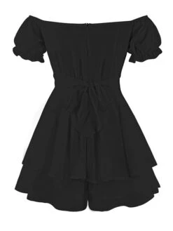 Women's Romper Ruffle Solid Color Off Shoulder Active Street Daily Regular Fit Short Sleeve Green Blue Pink S M L Spring -Outlet Suit Skirt Fit Store pfqjvd1643274612424