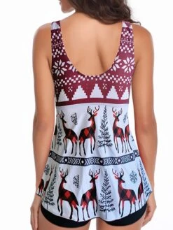 Women's Swimwear Swim Dress 2 Piece Plus Size Swimsuit 2 Piece Modest Swimwear Open Back Printing Leaf Sunflower Black White Yellow Wine Orange Camisole V Wire Bathing Suits New Vacation Fashion -Outlet Suit Skirt Fit Store plrfqr1669023852832