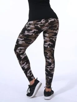 Women's Camouflage Leggings Full Length Active Fashion Outdoor Daily White And Green Camouflageyellow And Green One-Size Fall Winter -Outlet Suit Skirt Fit Store pqdnkq1696315860437