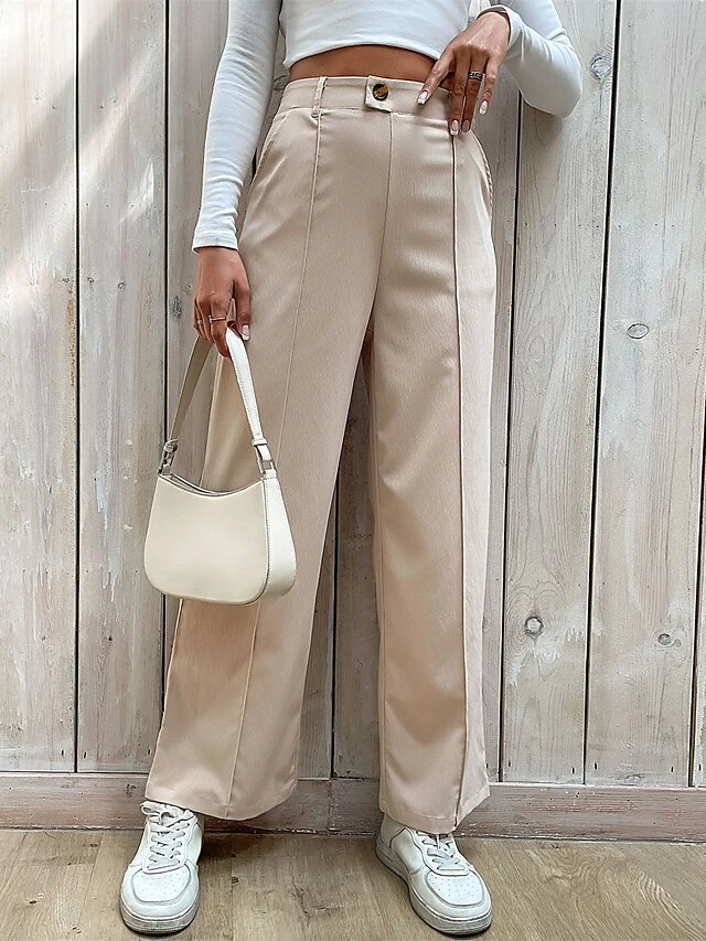 Women's Culottes Wide Leg Pants Trousers Full Length Micro-elastic Fashion Streetwear Outdoor Casual Daily Apricot S M Fall Winter 12 Women's Culottes Wide Leg Pants Trousers Full Length Micro-elastic Fashion Streetwear Outdoor Casual Daily Apricot S M Fall Winter - Image 12