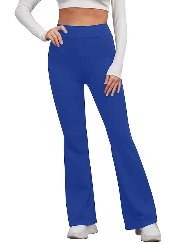 Women's Flare Leggings Full Length Fashion Streetwear Outdoor Street Off White Black S M Fall Winter 2 Women's Flare Leggings Full Length Fashion Streetwear Outdoor Street Off White Black S M Fall Winter - Image 2