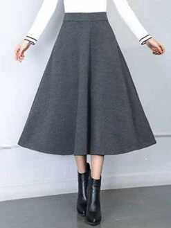 Women's Skirt Long Skirt Midi Wine Black Dark Gray Skirts Fall & Winter Ruched Fashion Casual Street Daily S M L -Outlet Suit Skirt Fit Store psoezq1696737249119