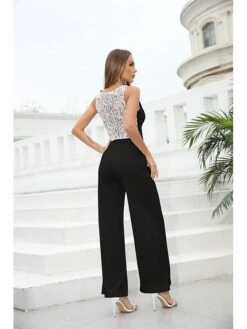 Women's Sophisticated Party 2022 White Black Jumpsuit Solid Color -Outlet Suit Skirt Fit Store pudhtc1644311486297