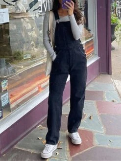 Women‘s Overall Button Pocket Solid Color SDenim Quare Neck Streetwear Daily Vacation Regular Fit Sleeveless Black M L XL Summer -Outlet Suit Skirt Fit Store pywanb1690941122867