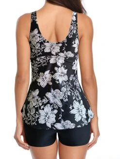 Women's Swimwear Swim Dress 2 Piece Plus Size Swimsuit 2 Piece Modest Swimwear Open Back Printing Leaf Sunflower Black White Yellow Wine Orange Camisole V Wire Bathing Suits New Vacation Fashion -Outlet Suit Skirt Fit Store pyypdr1669023851583