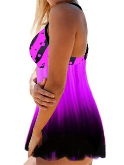 Women's Swimwear Tankini 2 Piece Plus Size Swimsuit 2 Piece Printing Gradient Color Blue Purple Bathing Suits Sports Beach Wear Summer -Outlet Suit Skirt Fit Store qaragd1678271406865