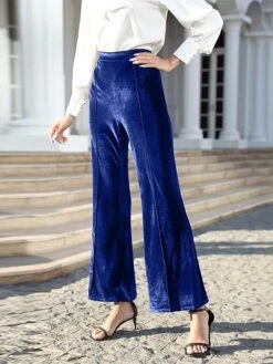 Women's Bell Bottom Pants Trousers Depression Green Navy Black High Waist Fashion Streetwear Party Street Holiday Micro-elastic Full Length Breathable Plain S M L XL 2XL -Outlet Suit Skirt Fit Store qnolop1691047642431